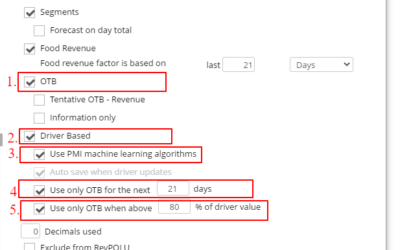 Profit center Live forecast: Automatically switch between OTB and revenue driver