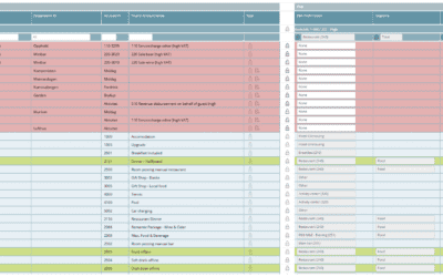 Why rows turn green, red, blue or grey in the account mapping table