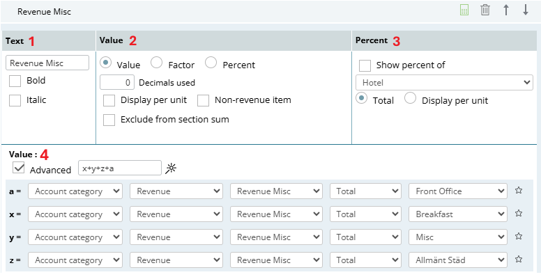 P&L reports 5 - Value settings